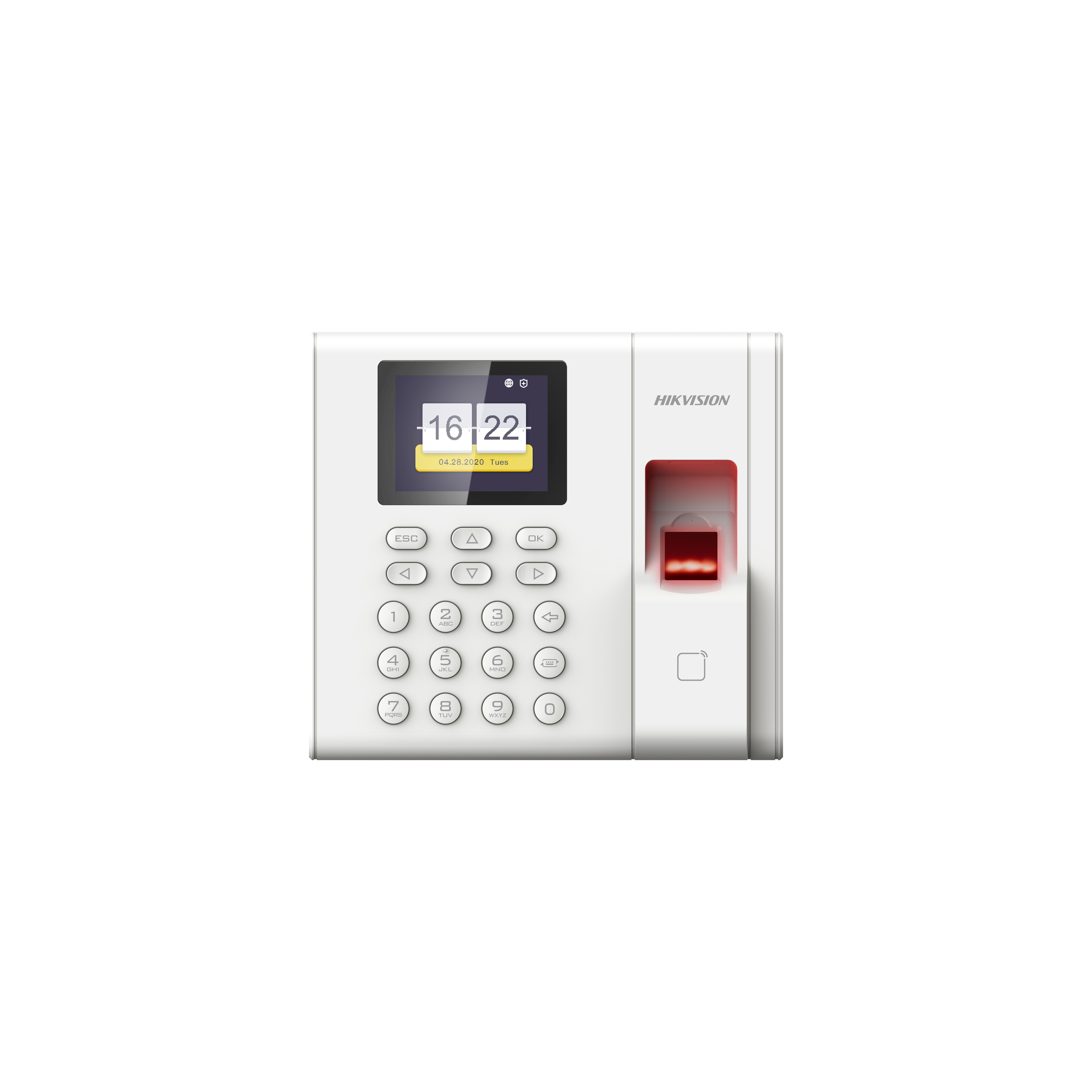 Hikvision Ds-K1A8503Mf-B Parmak İzi̇ Mi̇fare Kart Okuyuculu (Lcd, Keypad Ve Bataryali) Bağimsiz Termi̇nal