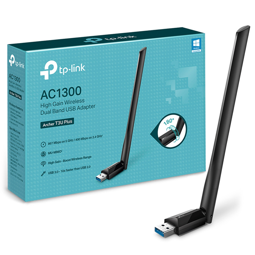 Tp-Link Archer T3U Plus Ac1300 1300Mbps Dual Band Usb Wireless Adaptör