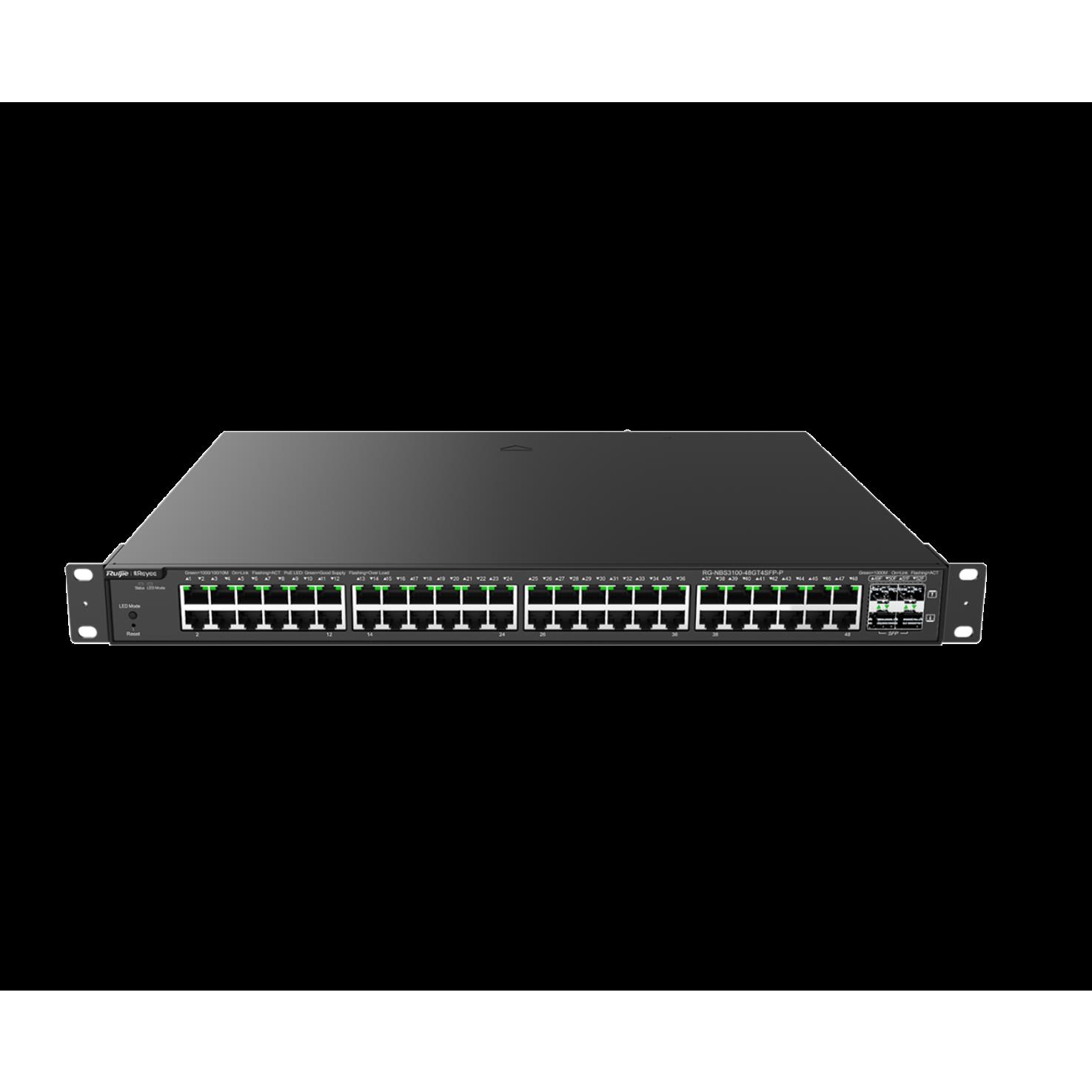 Ruijie Reyee Rg-Nbs3100-48Gt4Sfp-P 48 Port 10/100/1000 48 Port Poe 4 X Sfp 370W Rujie Cloud Yonetilebilir Rack Mount Swi