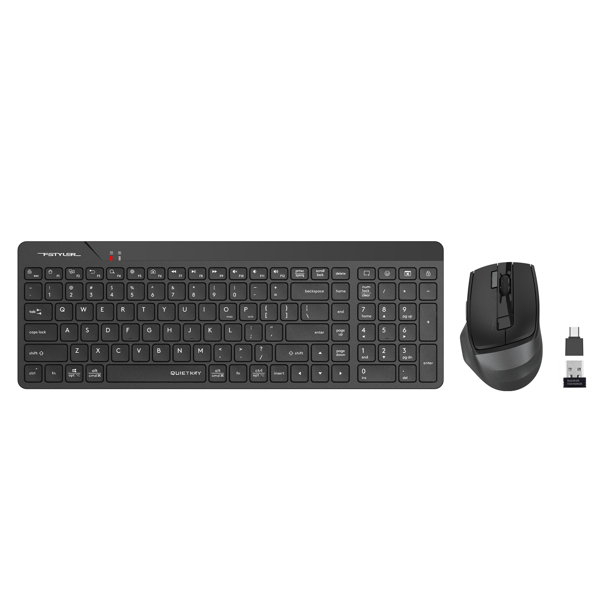 A4 Tech Fg2400 Air2 Kablosuz Multi̇medya Si̇yah Sessi̇z Q Klavye+Mouse