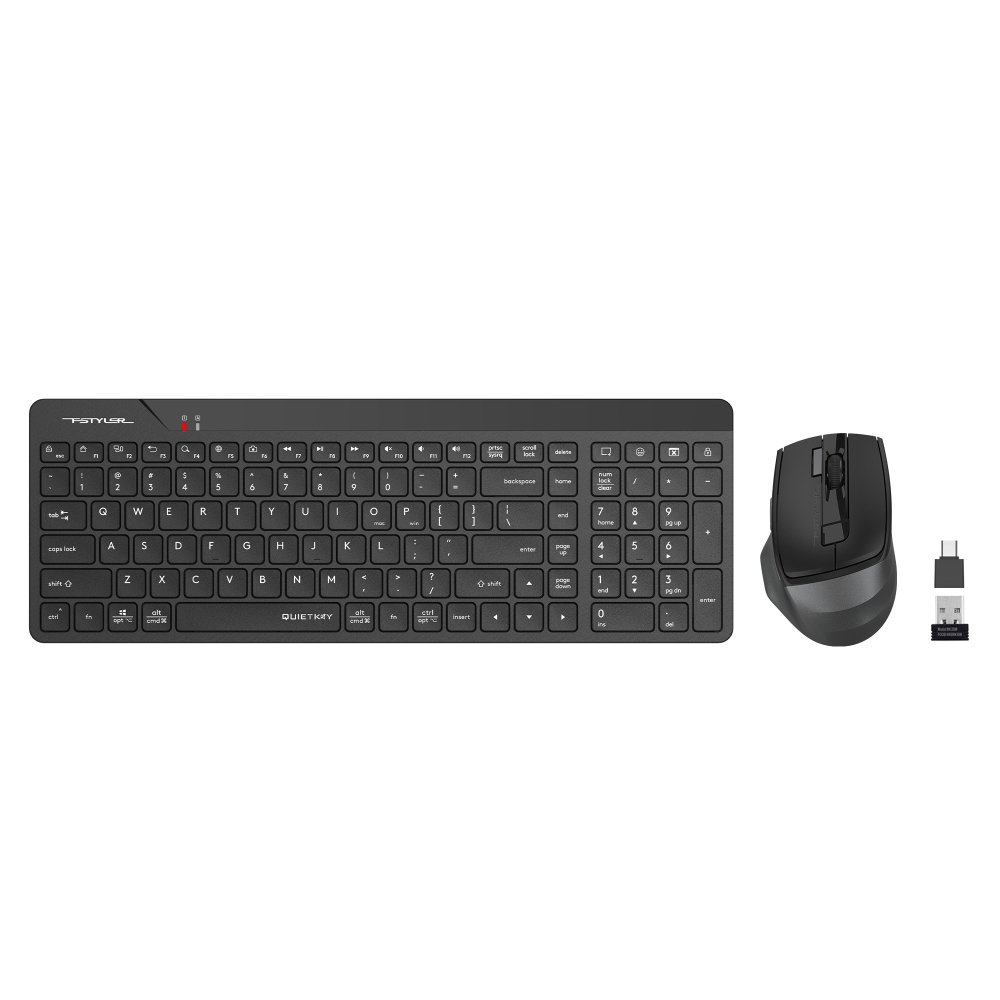 A4 Tech Fg2400 Air2 Kablosuz Multi̇medya Si̇yah Sessi̇z Q Klavye+Mouse