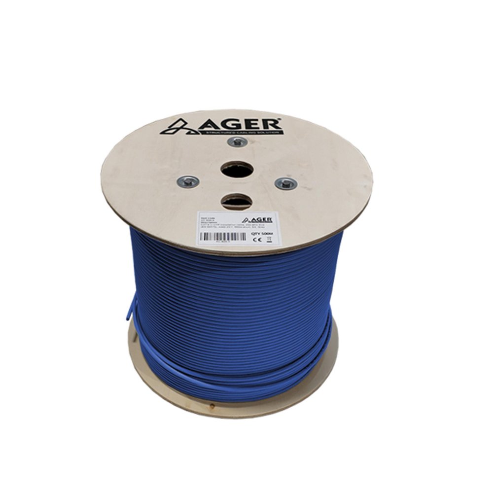 Ager Ac-600-5-Bl 500Mt U/Utp Cat6 Ls0H - Helojen Free Mavi 250Mhz 23Awg %100 Bakir