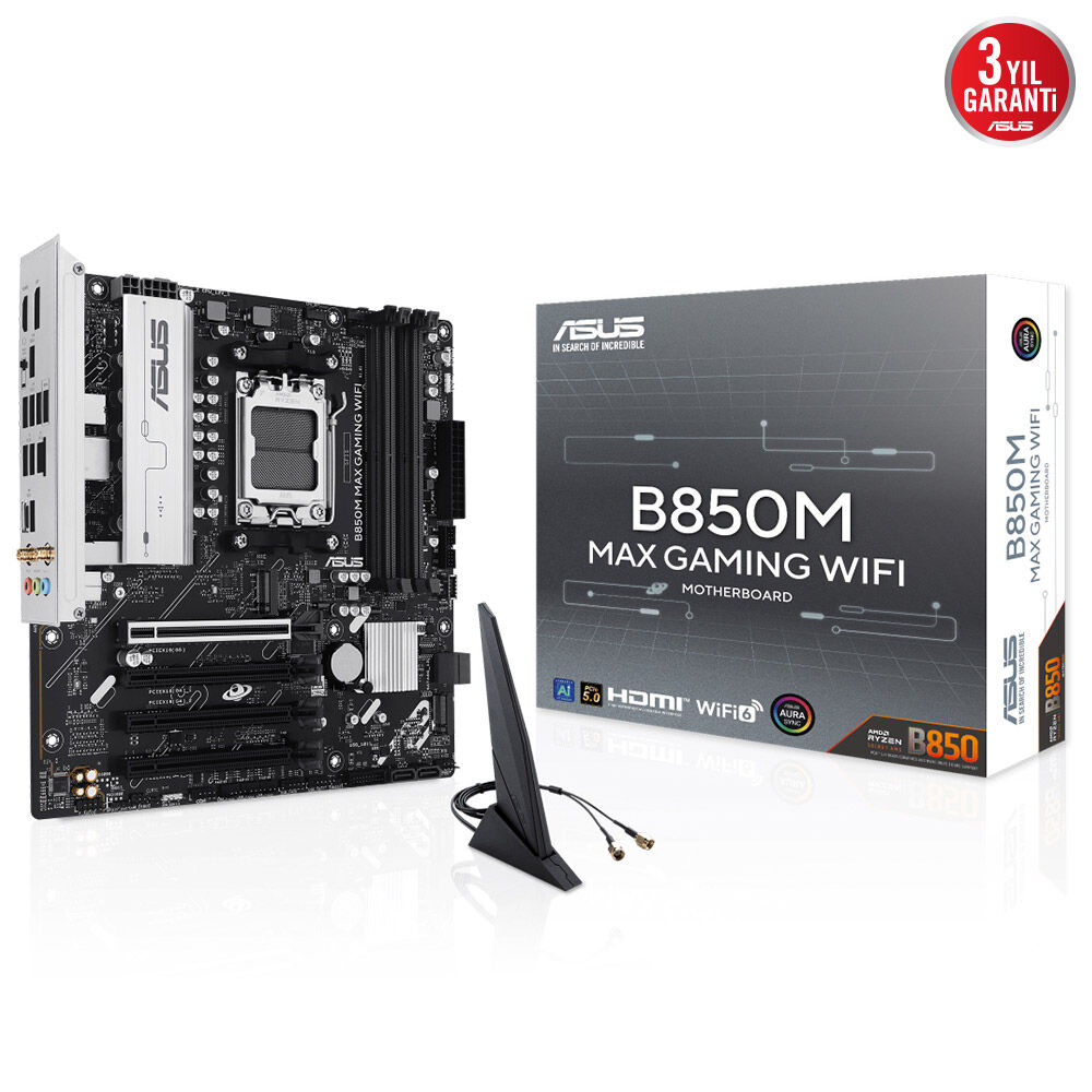 Asus B850M Max Gaming Wifi 4Xddr5 Dp/Hdmi 3Xm2 Am5 Anakart