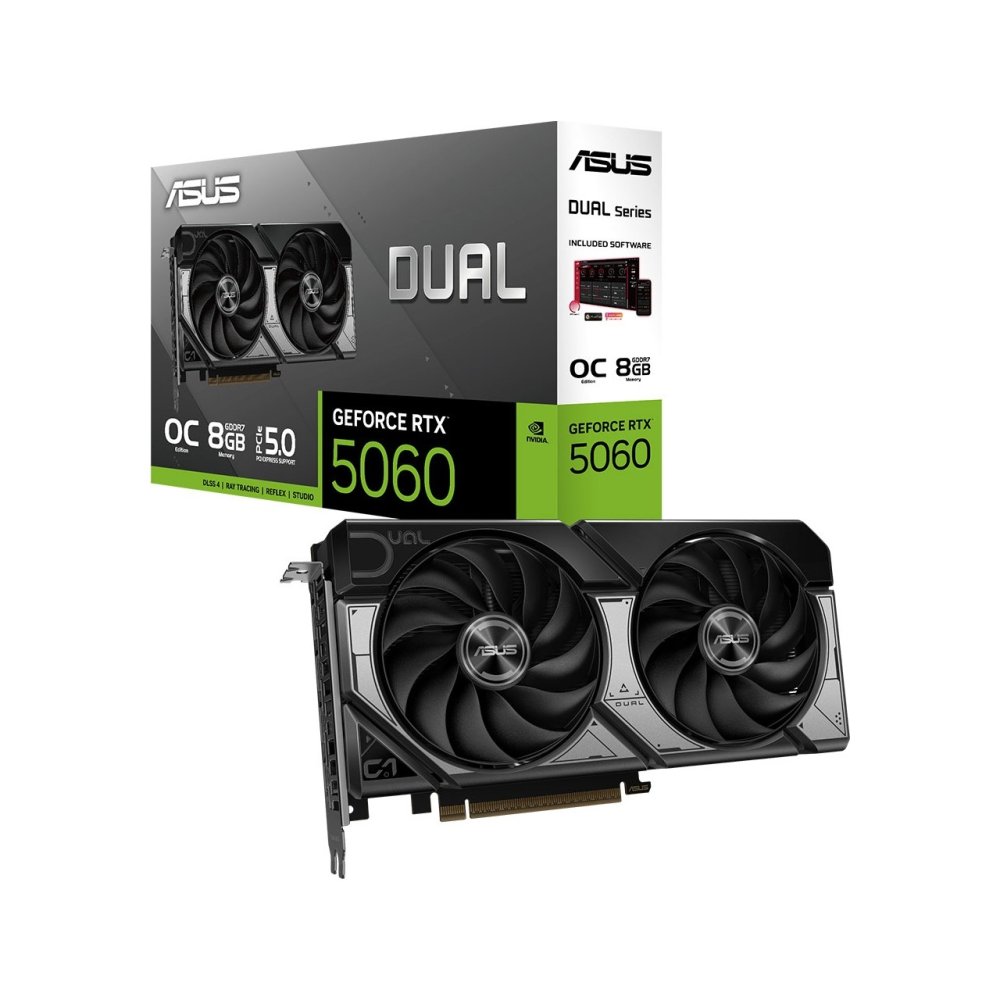 Asus Dual-Rtx5060-O8G Rtx5060 8Gb Ddr7 128Bit 3Xdp/1Xhdmi