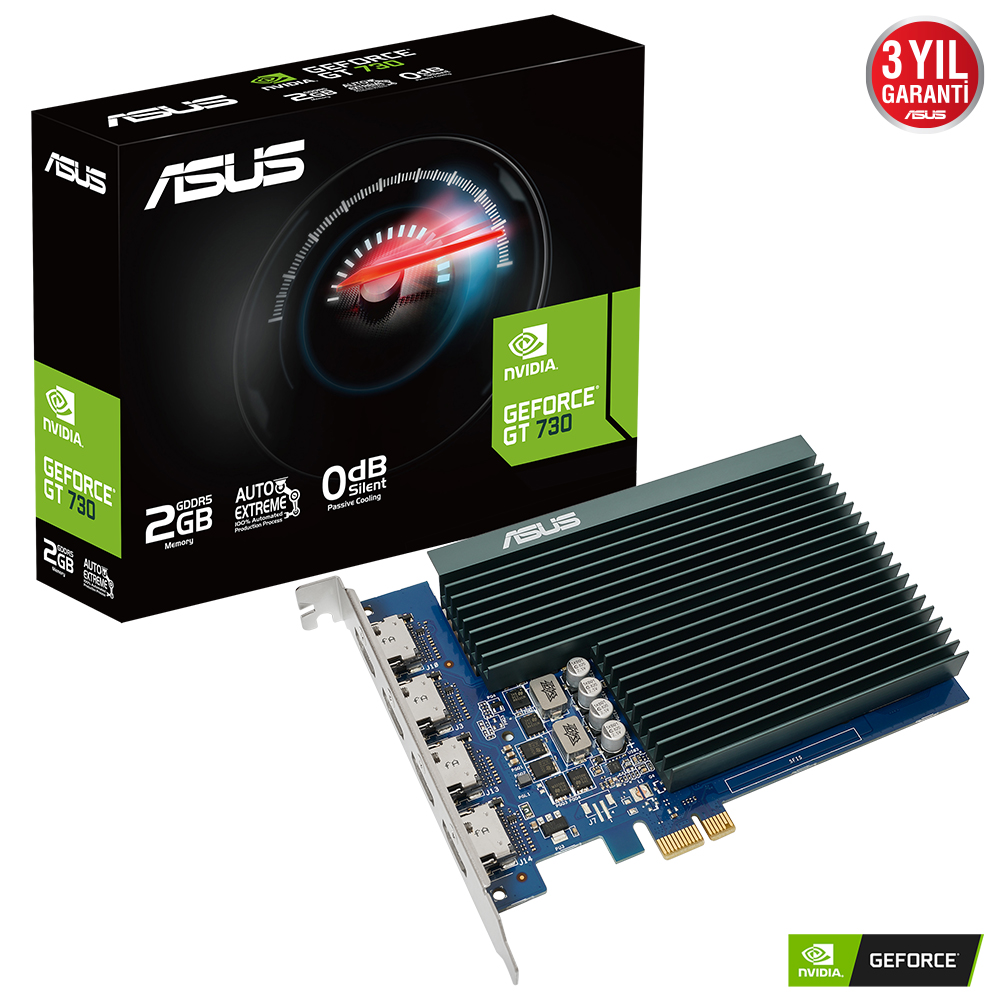Asus Gt730-4H-Sl-2Gd5 Gt730 2Gb Gddr5 64Bit 4Xhdmi 16X