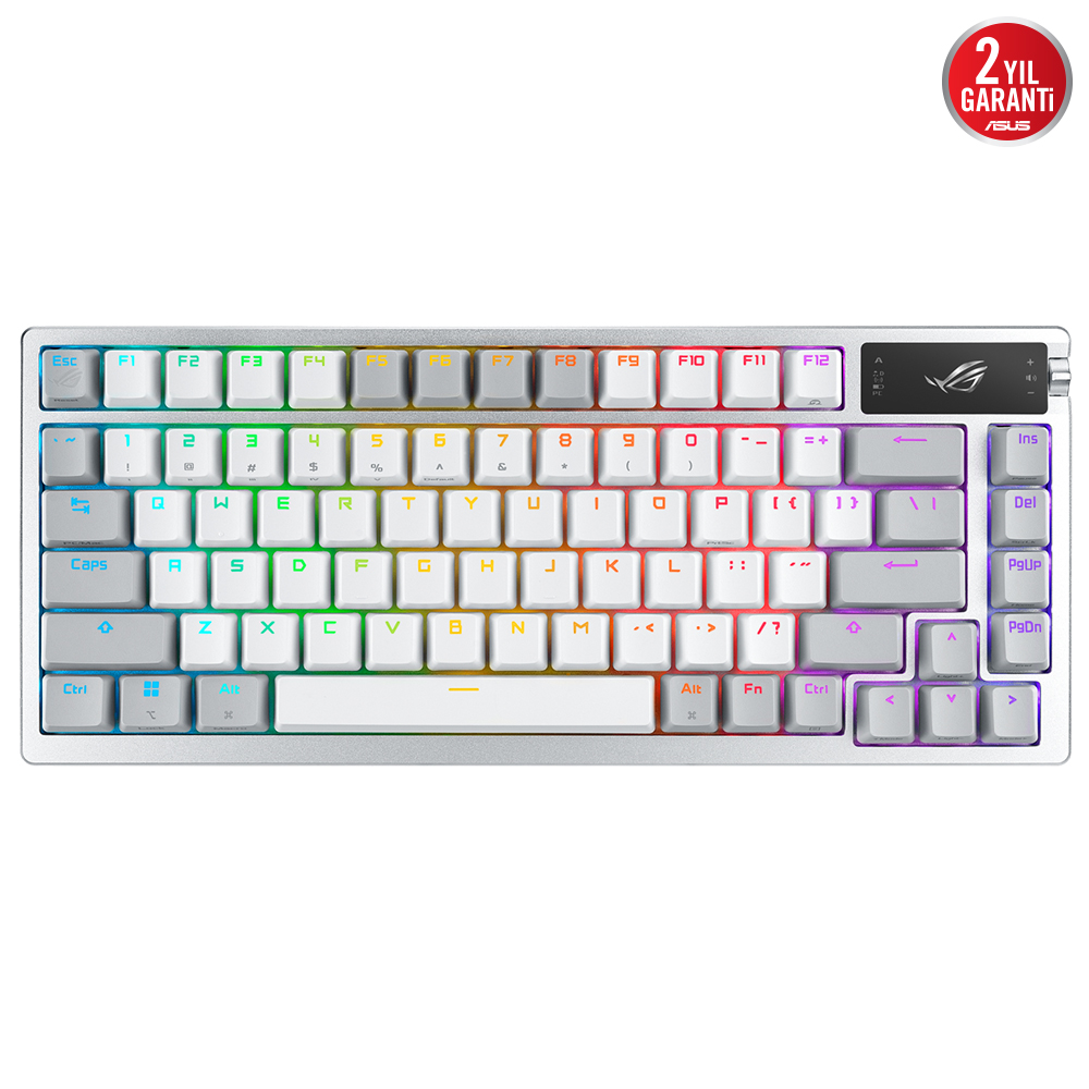Asus M701 Rog Azoth/Nxsw/Tr/Wht Oled Display Gasket-Mount 3 Katmanli Izolasyon Mekanik Gaming Klavye