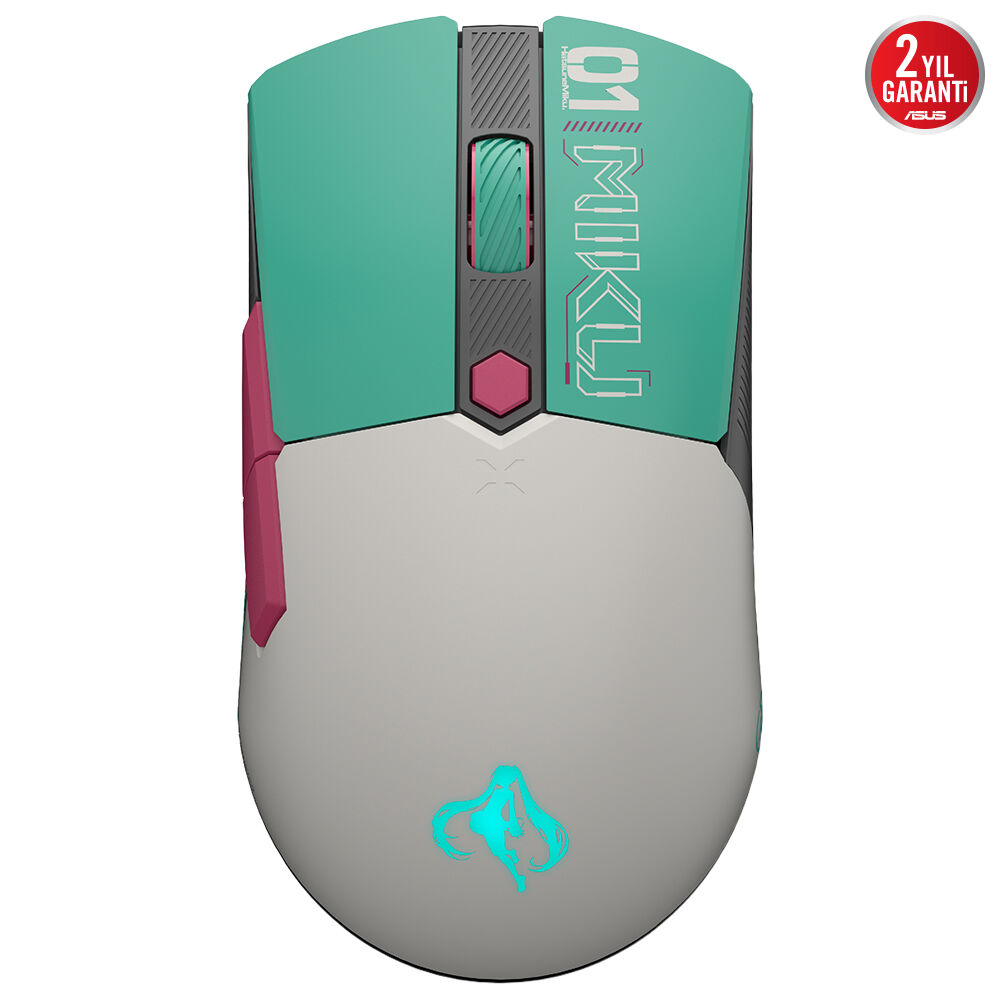 Asus P521 Tuf Gaming Mini Wl Miku Hatsune Miku Edi̇ti̇on 12000 Dpi Aura Sync Rgb Kablosuz Gaming Mouse