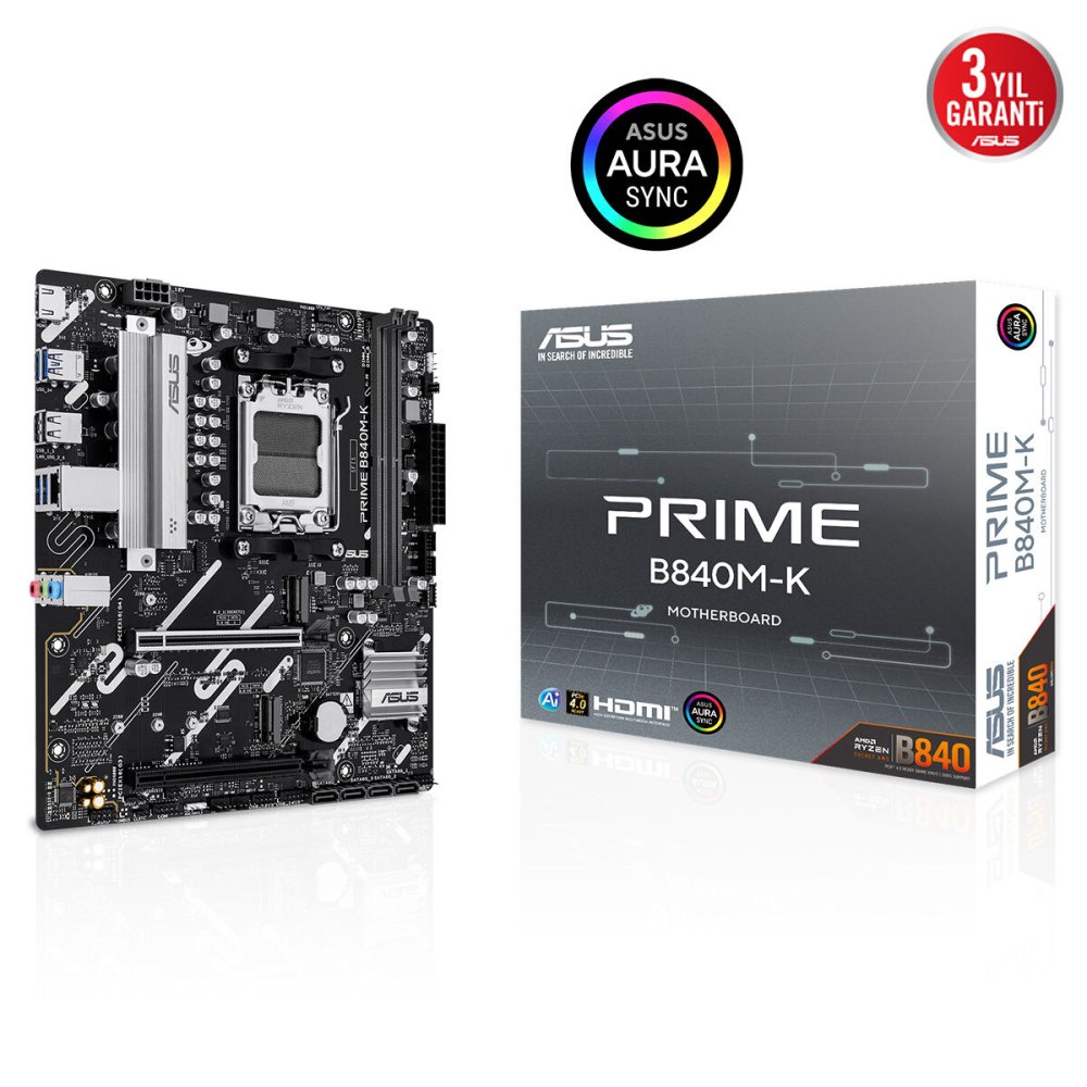 Asus Prime B840M-K 2Xddr5 Hdmi 2Xm.2 Am5 Anakart