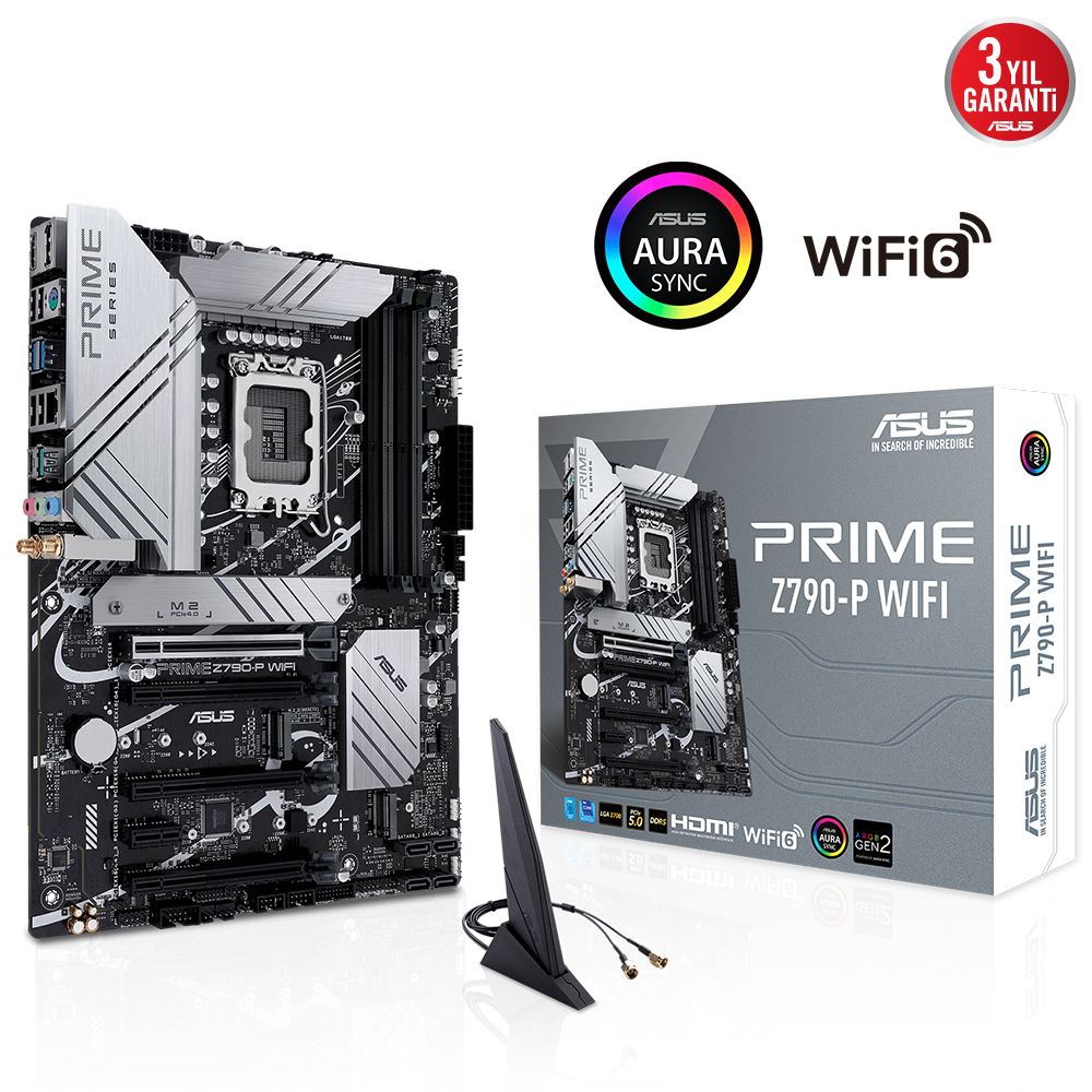 Asus Prime Z790-P Wifi 4Xddr5 Hdmi/Dp 3Xm.2 1Xglan 1700P Anakart