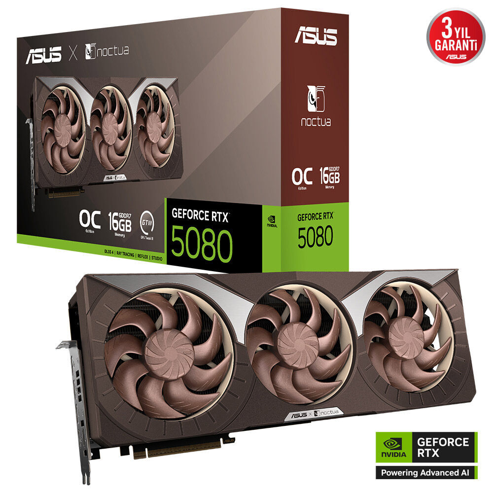 Asus Rtx5080-O16G-Noctua Rtx5080 16Gb Gddr7 256Bit 3Xdp/2Xhdmi