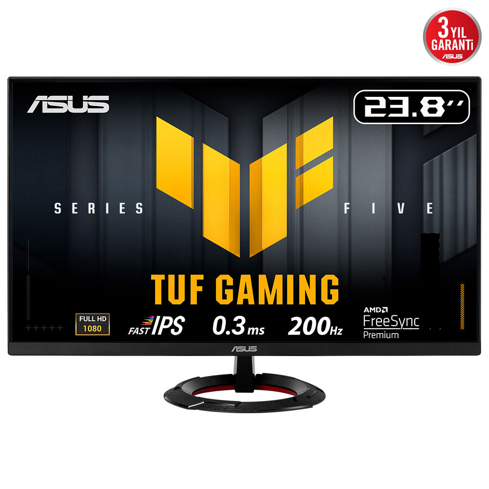 Asus Tuf Gaming Vg249Q5R 23.8 Inch 0.3Ms 200Hz Hdmi/Dp Vesa IPS Led Gaming Monitor