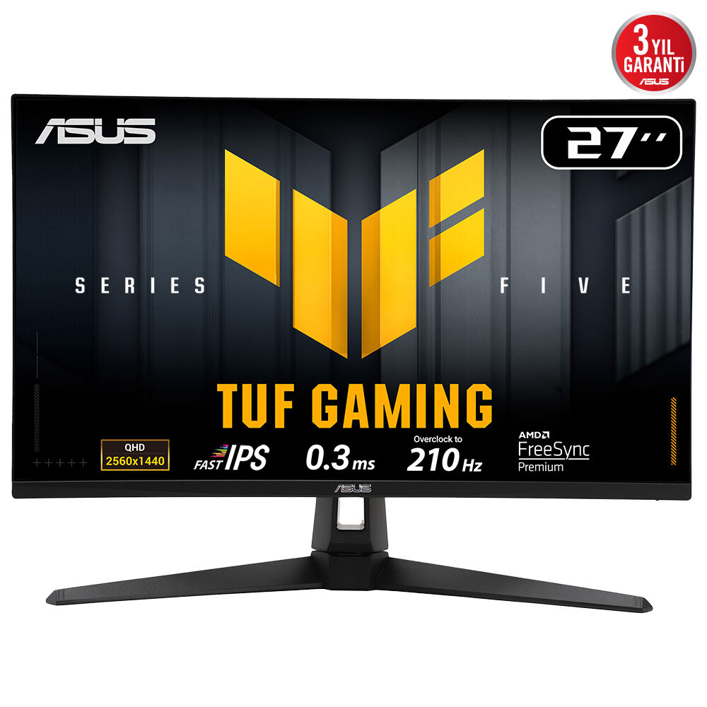Asus Tuf Gaming Vg27Aq5A 27 Inch 0.3Ms 210Hz 2K Hdmi/Dp/Type-C Vesa IPS Led Gaming Monitor