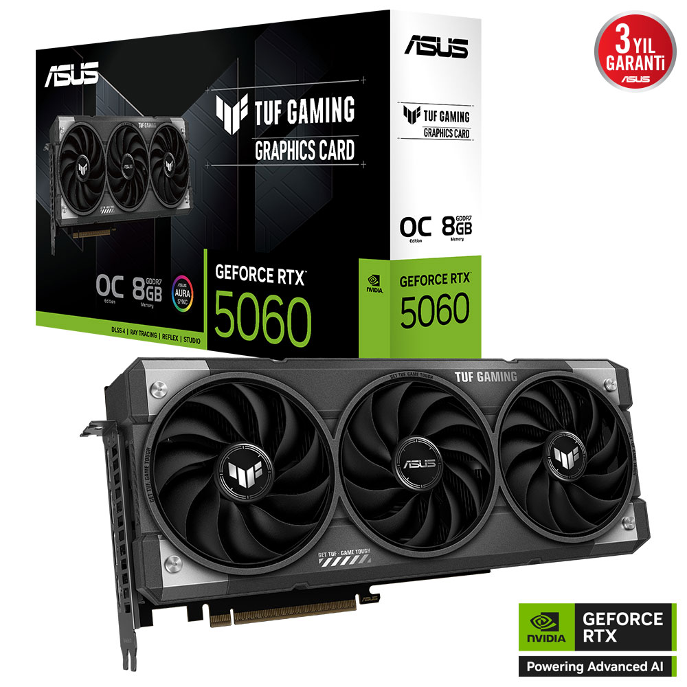 Asus Tuf-Rtx5060-O8G-Gaming Rtx5060 8Gb Ddr7 128Bit 3Xdp/1Xhdmi