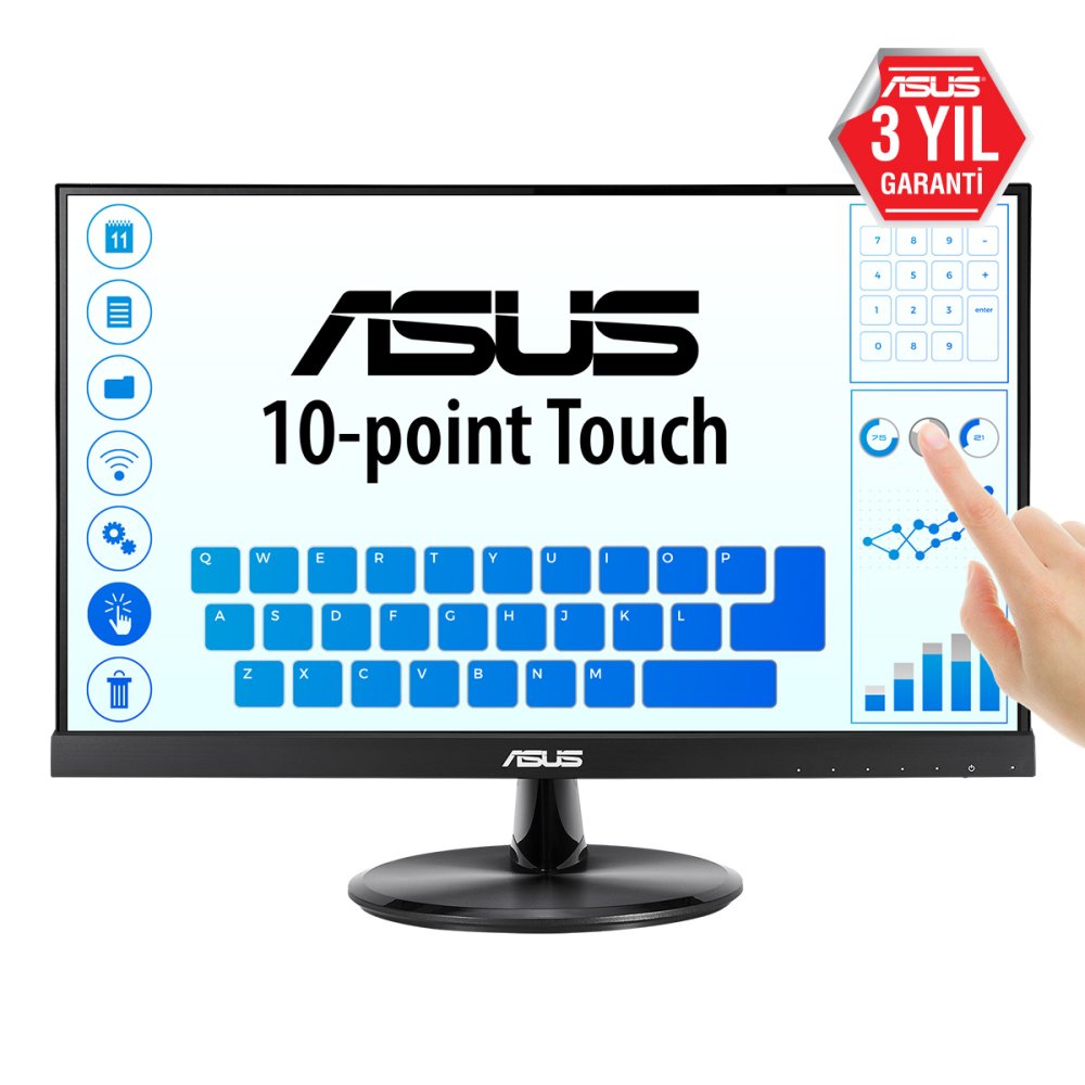 Asus Vt229H 21.5" 5Ms 1920X1080 Vga/Hdmi Vesa Mm Dokunmati̇k Led Monitor