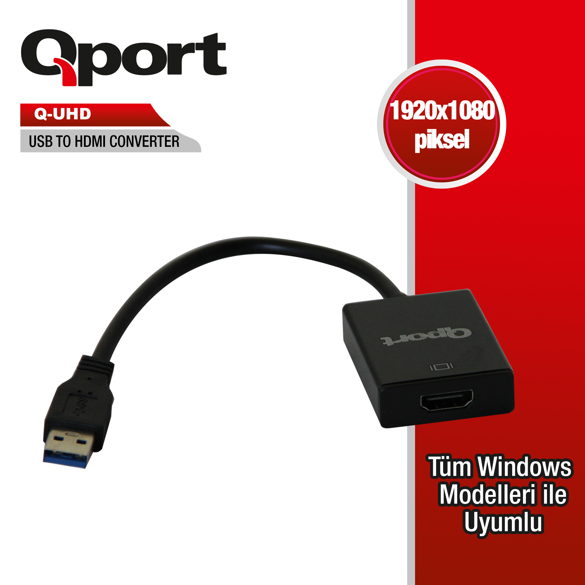 Qport Q-Uhd Usb3.0 To Hdmi Çevi̇ri̇ci̇ Kablo