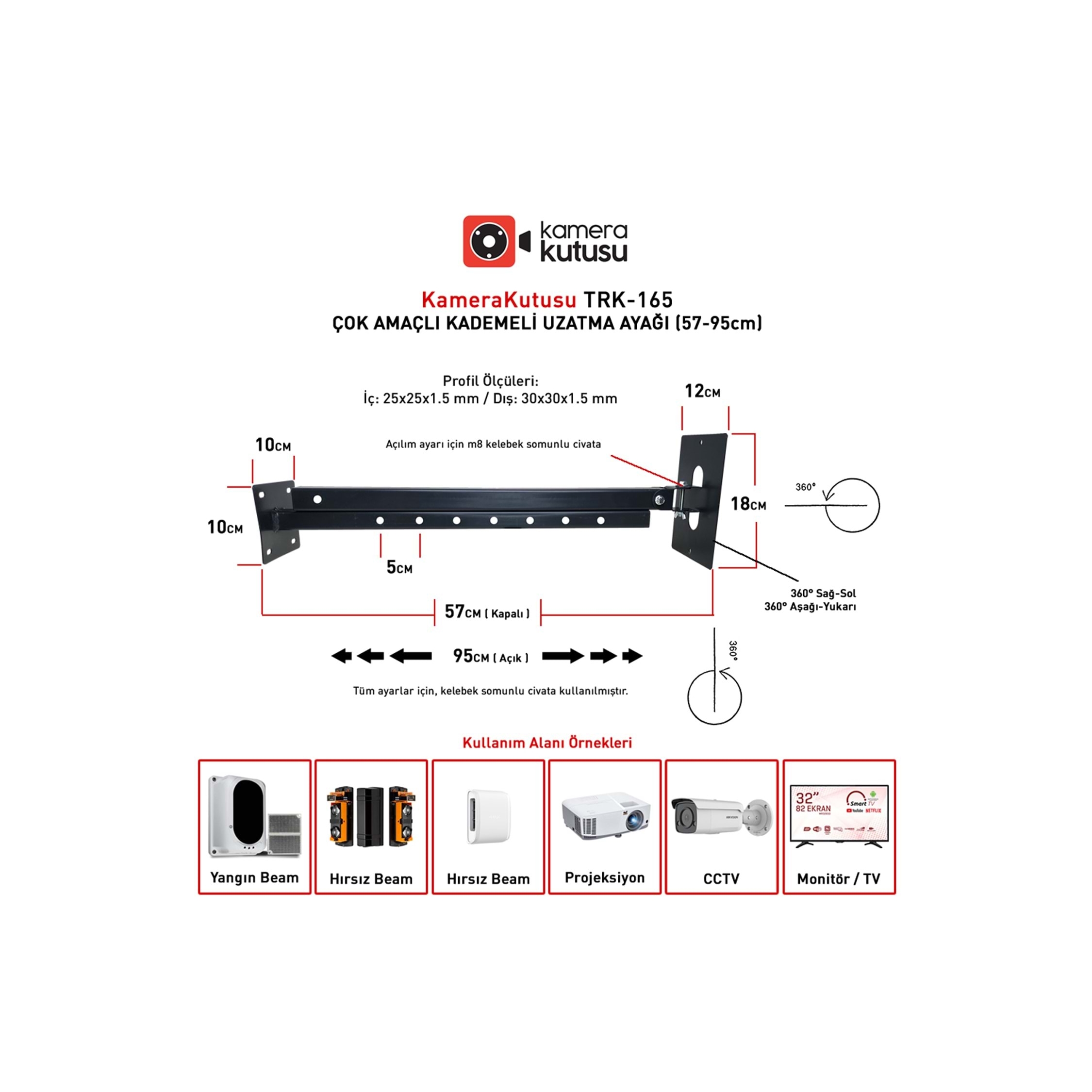 Trk 165 Kademeli̇ Uzatma Ayaği 57-95Cm)