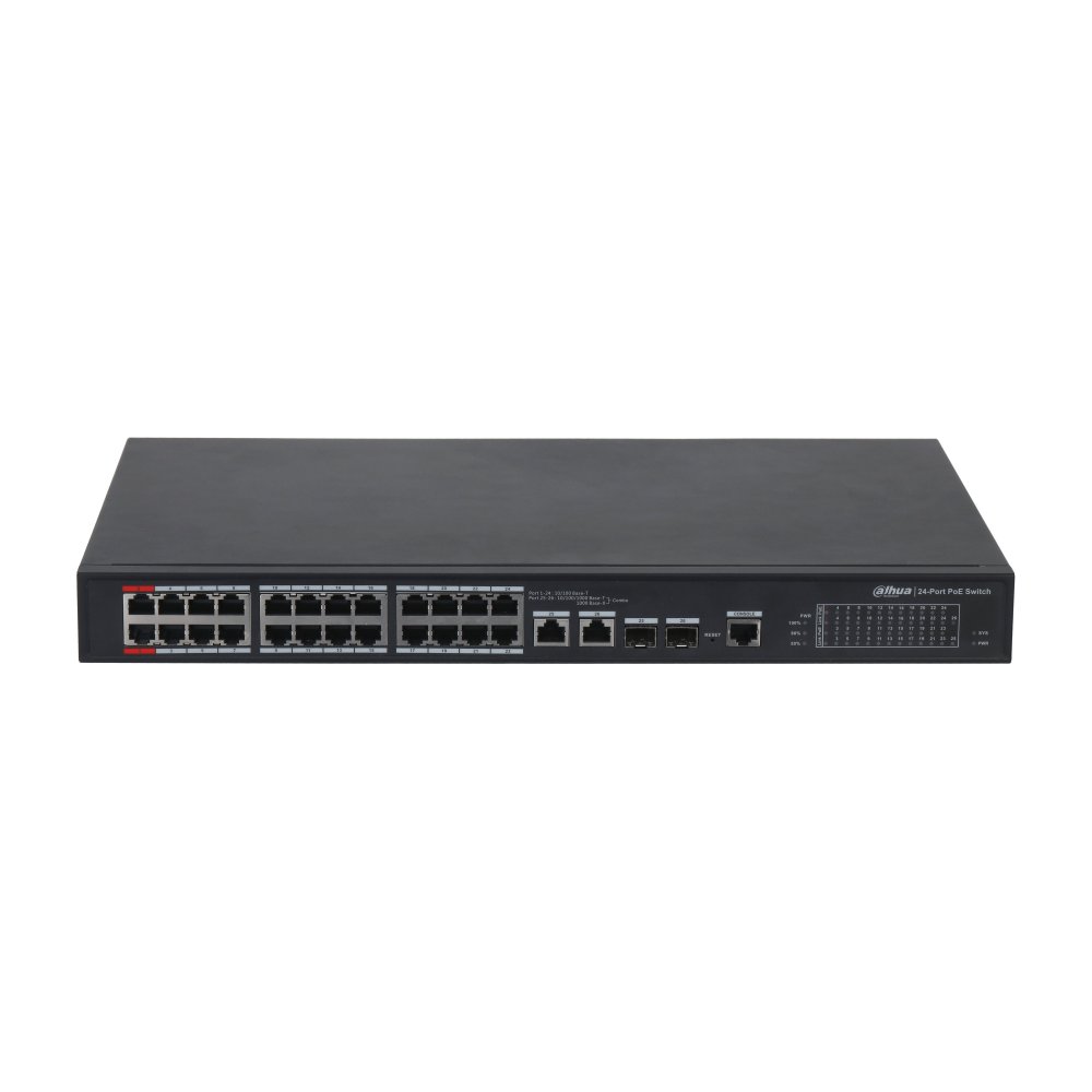 Dahua Pfs4226-24Et-360-V3 24 Port Poe 10/100 2Xsfp 360W Yonetilebilir Switch