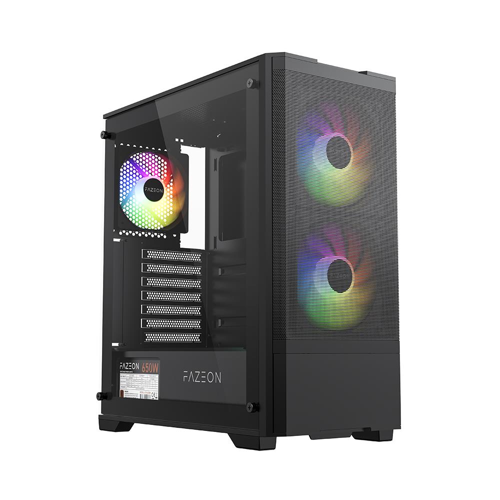 Fazeon F16A650Bbm 650W 80+ Br 3X Argb Fan Atx 2Xusb3.0 Si̇yah Gaming Kasa