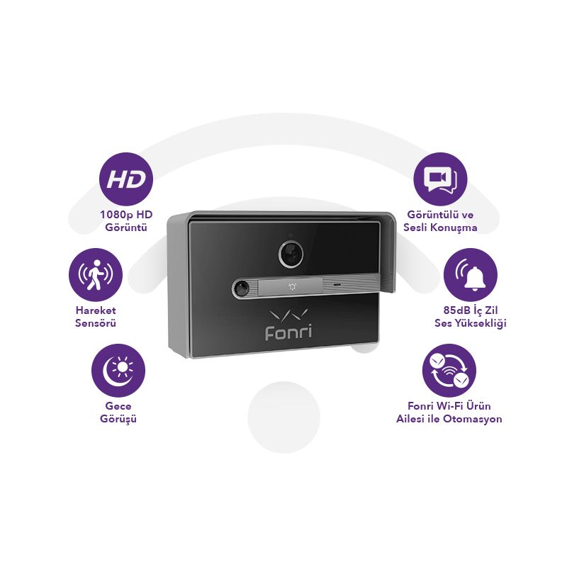 Fonri̇ Wf3-El3-0502-02 Wifi Kablosuz Akilli Kapi Zi̇li̇
