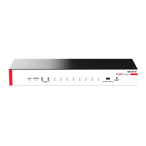 H3C Magic 9801A5C2 Bs210T-P 8 Port + 2 Gi̇ga Uplink 10/100/1000 8 Port Poe 57W Yonetilemez Desktop Switch