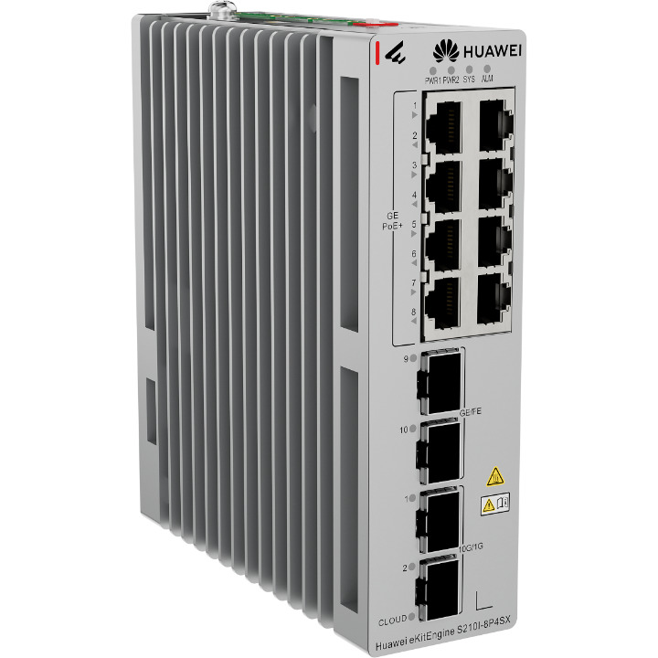 Huawei Ekit S210I-8T4Sx 8 Port 10/100/1000 2 X 2.5Ge Sfp + 2 X 10G Sfp+ L2 Cloude Yönetilebilir Endustriyel Switch