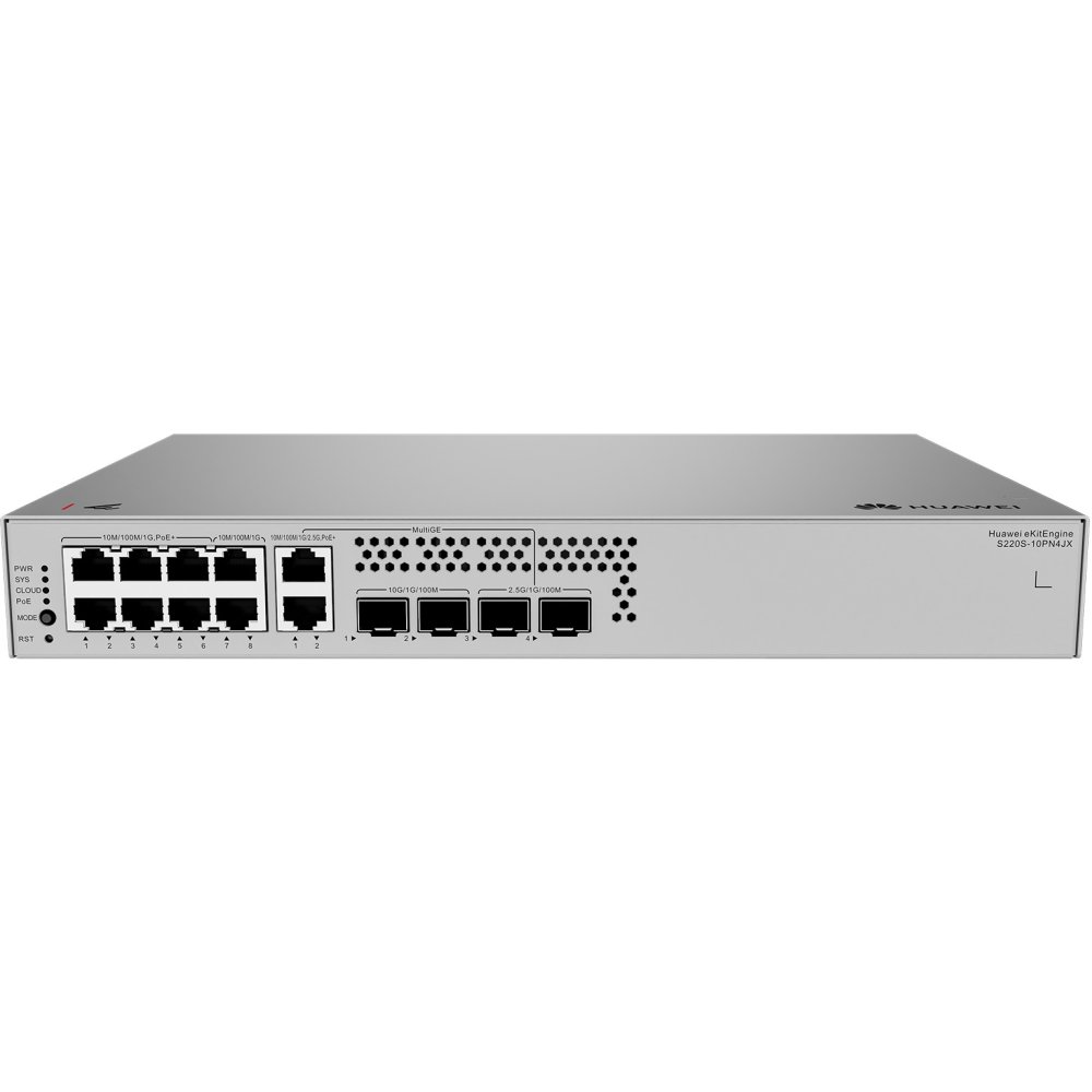 Huawei Ekit S220S-10Pn4Jx 8 Port 10/100/1000 8 Port Poe 2 X Uplink Yönetilebilir Rack Mount Switch
