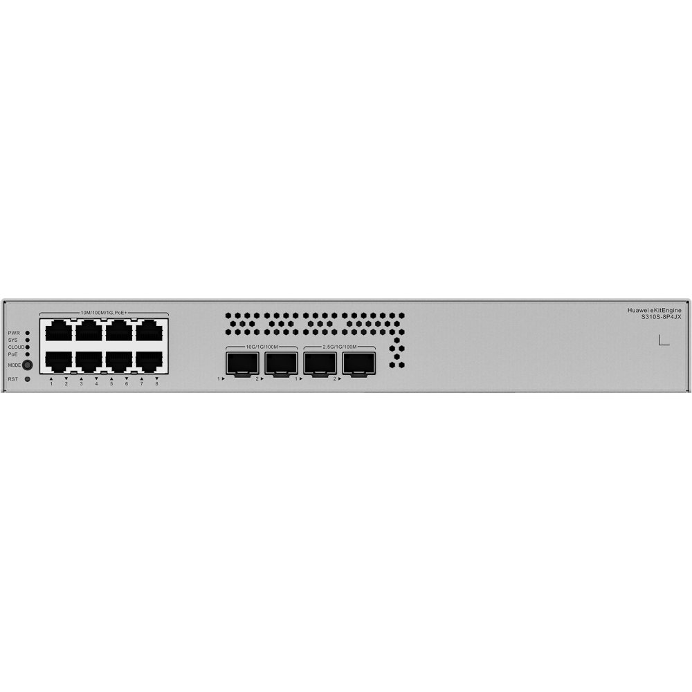 Huawei Ekit S310S-8P4Jx 8 Port 10/100/1000 8 Port Poe 2 X 2.5Ge Sfp + 2 X 10G Sfp+ 128W L2+ Cloude Yönetilebilir Rack Mo