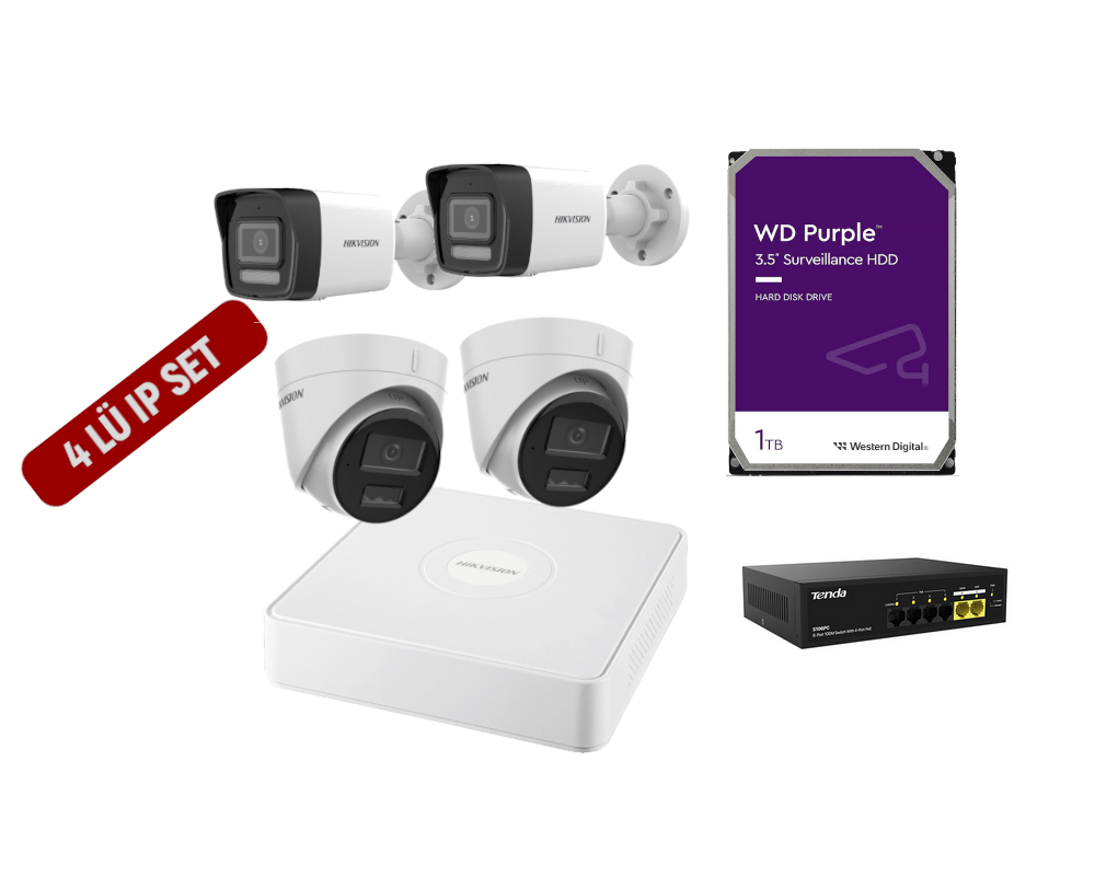 Hikvision 4Lü Ip Kamera Seti