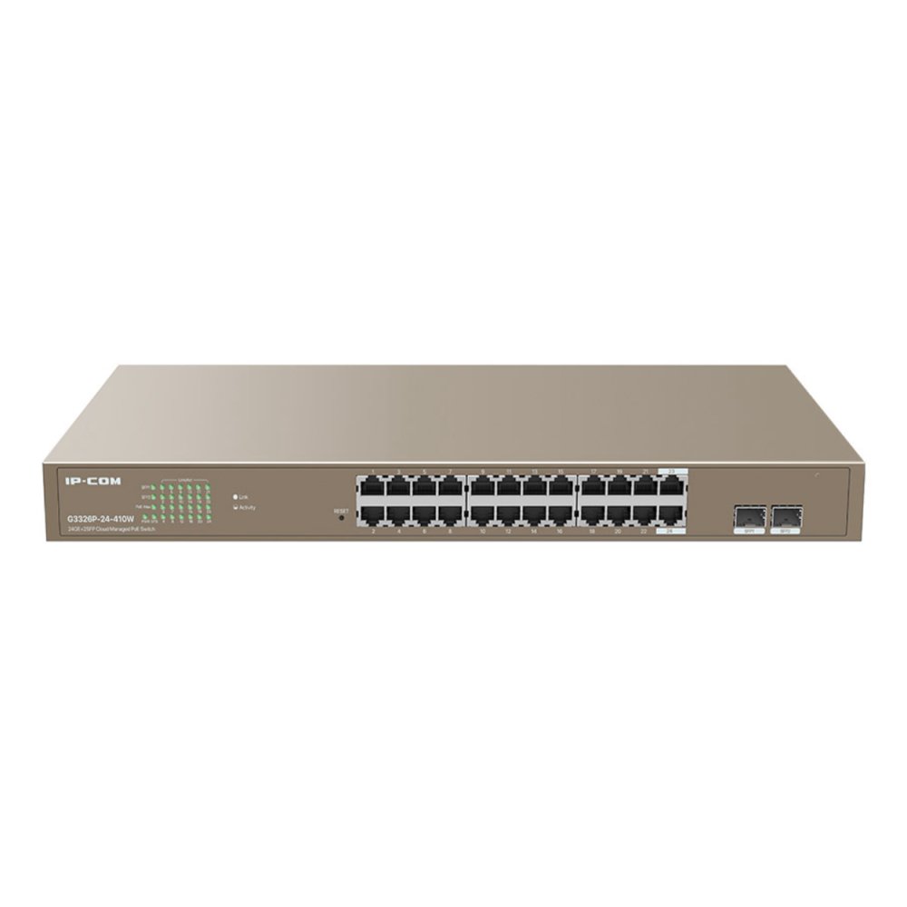 Ip-Com Ip-G3326P-24-410W 24 Port 10/100/1000 24 Port Poe 2 X Sfp 370W Cloud Yöneti̇lebi̇li̇r Rack Mount Switch