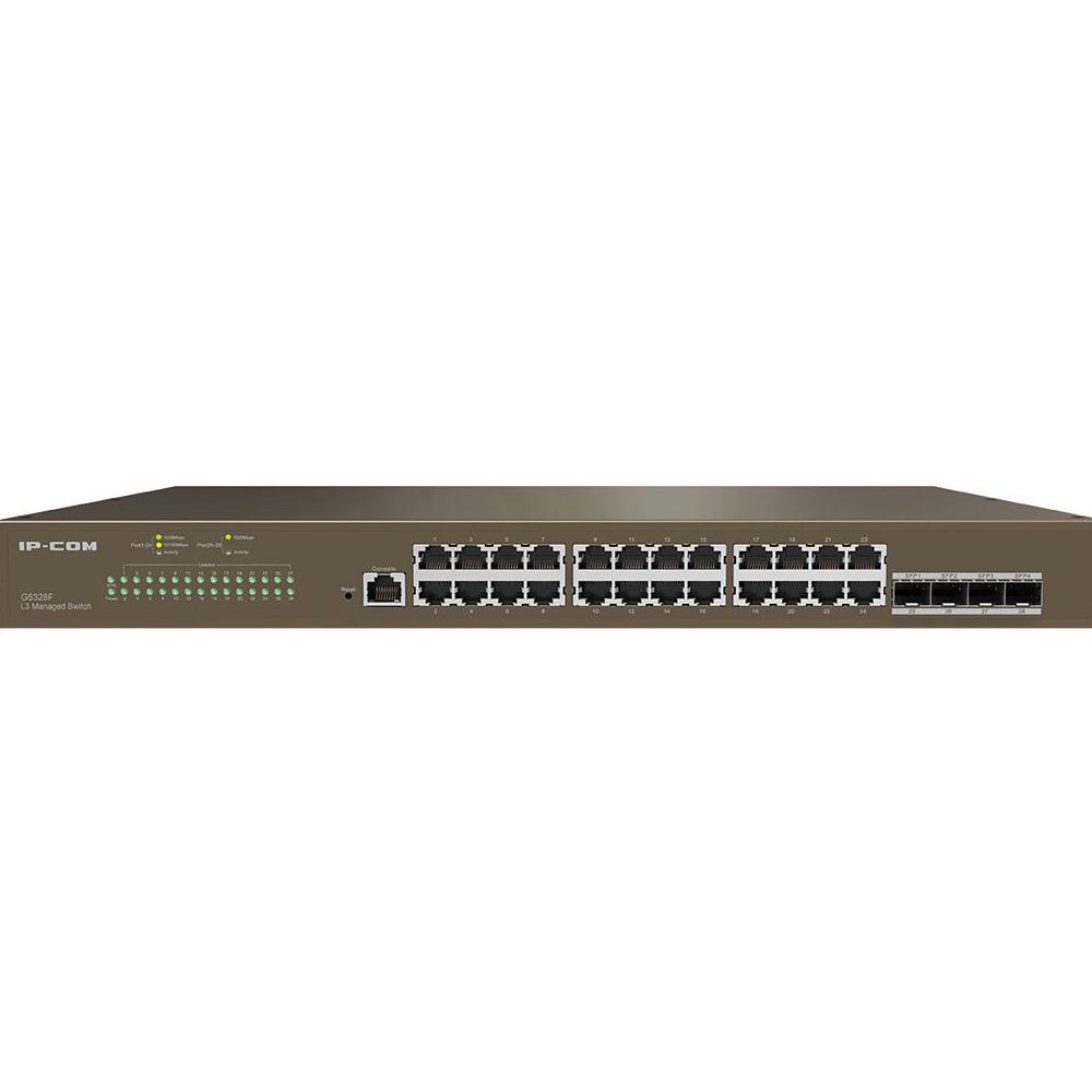 Ip-Com Ip-G5328F 24 Port 10/100/1000 4 X Sfp L3 Yöneti̇lebi̇li̇r Rack Mount Switch Metal Kasa