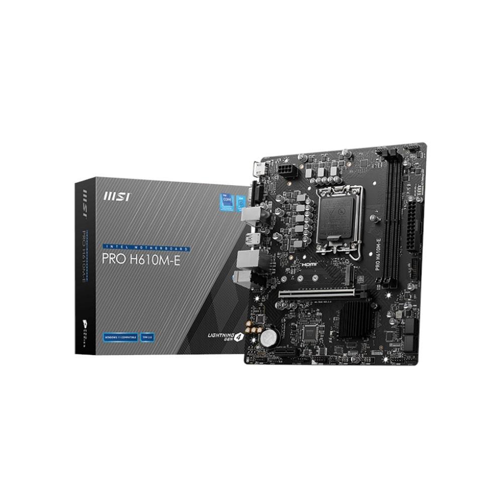 Msi Pro H610M-E 2Xddr5 Vga/Hdmi 1Xm.2 1Xglan 1700P Anakart