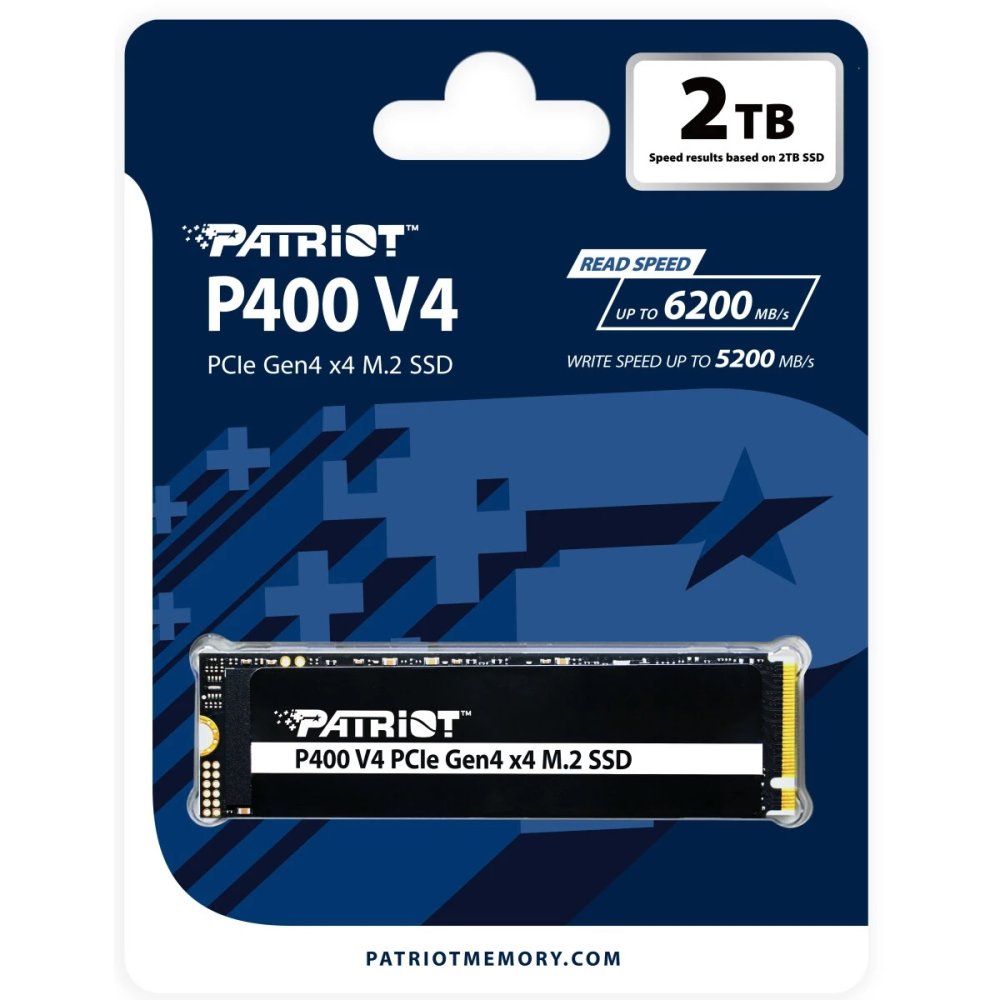 Patriot Vp400 V4 2Tb 6200/5200Mb/S M2 PCie Gen4 Nvme SSD P400Vp2Tbm28H