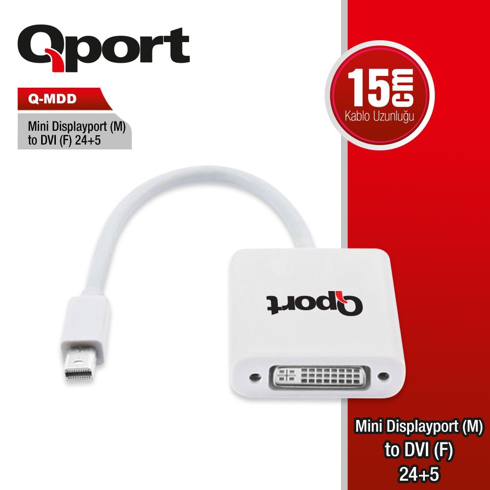 Qport Q-Mdd Mini Display To Dvi Çevi̇ri̇ci̇ Adaptör