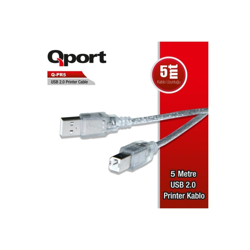 Qport Q-Pr5 Usb 2.0 Yazici Kablosu 5 Mt