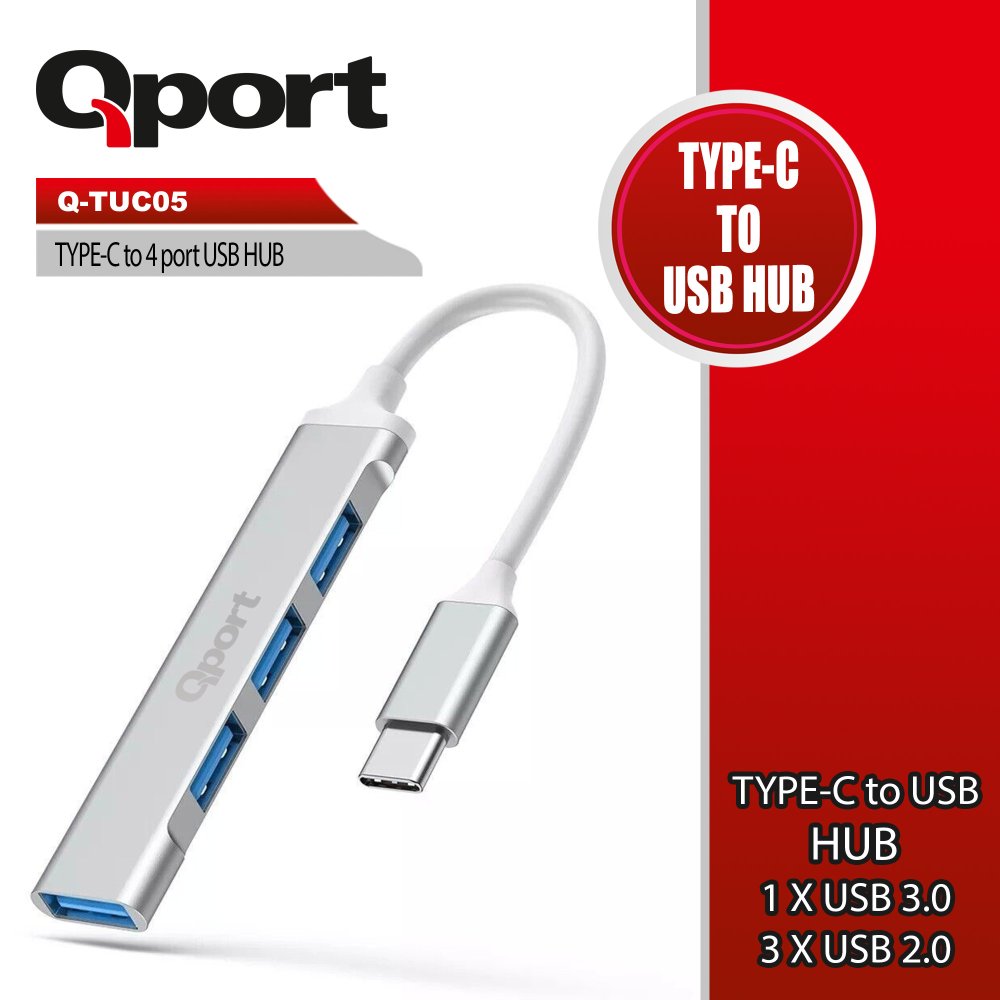 Qport Q-Tuc05 4 Port Type-C To Usb3.0 Metal Usb Çoklayici