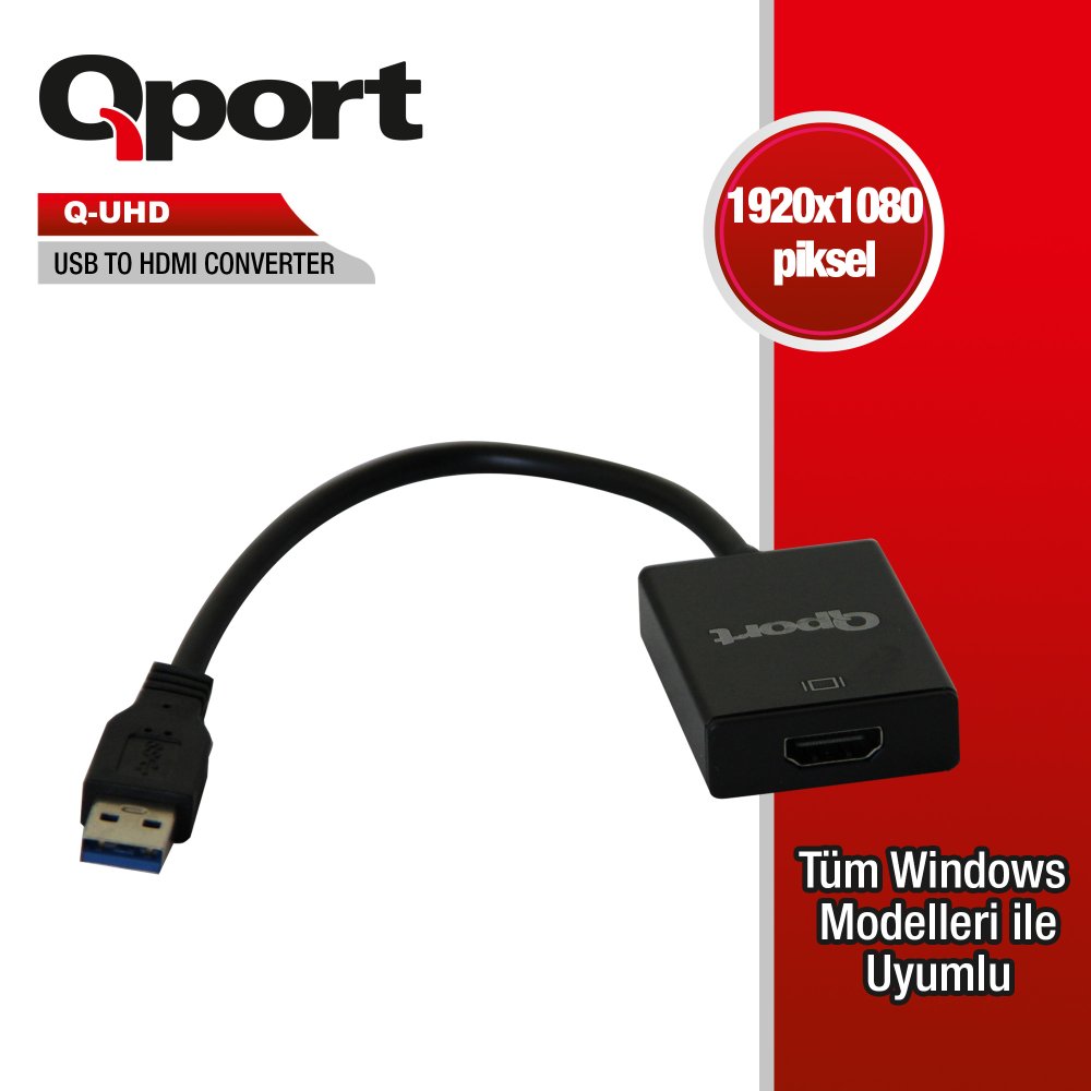 Qport Q-Uhd Usb3.0 To Hdmi Çevi̇ri̇ci̇ Kablo