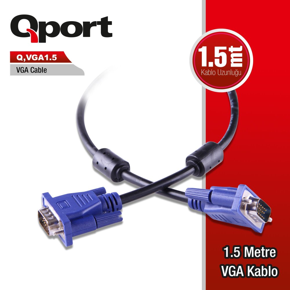 Qport Q-Vga1.5 1.5Mt Vga Kablo