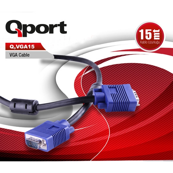 Qport Q-Vga15 15Mt Vga Kablo