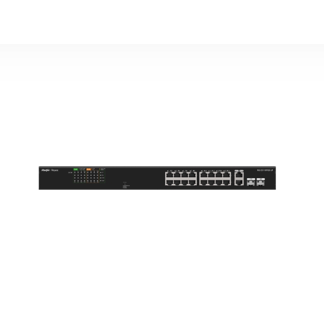 Ruijie Reyee Rg-Es118Fgs-Lp 16 Port 10/100 16 Port Poe 2 X Combo Uplink 120W Yonetilemez Rack Mount Switch