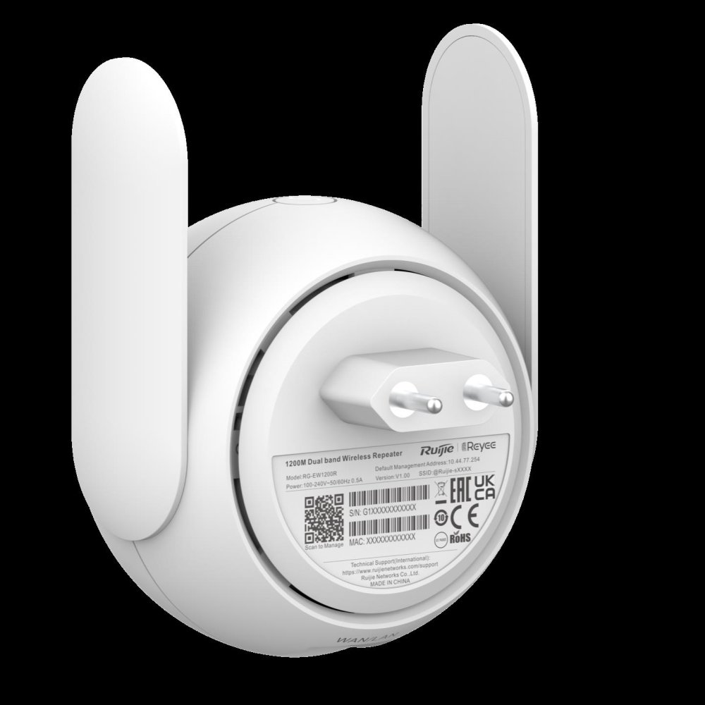 Ruijie Reyee Rg-Ew1200R 867Mbps 1Port 10/100 Ethernet 2 Anten 2.4/5Ghz Pri̇z Ti̇pi̇ Access Point/Router/Extender