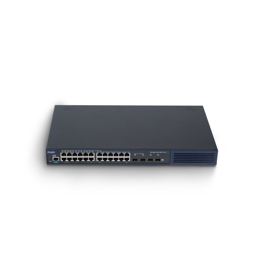 Ruijie Rg-S2910-24Gt4Sfp-Up-H(V3.0) 24 Port 10/100/1000 24 Port Poe/Poe+ (1-4 Port Hi-Poe )4 X 1G Sfp 370 Watt Yonetilebilir Rack Mount Switch