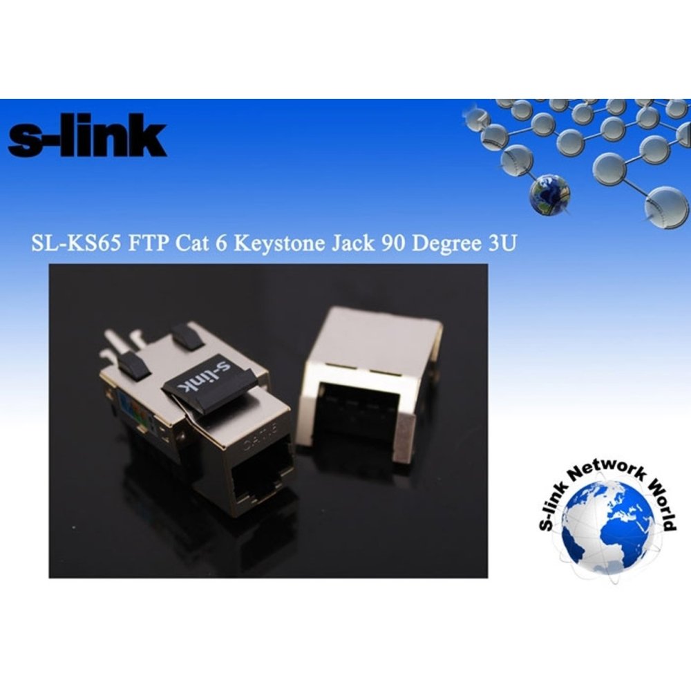 S-Link Sl-Ks65 Utp Cat6 90 Derece 3U Keystone Jack