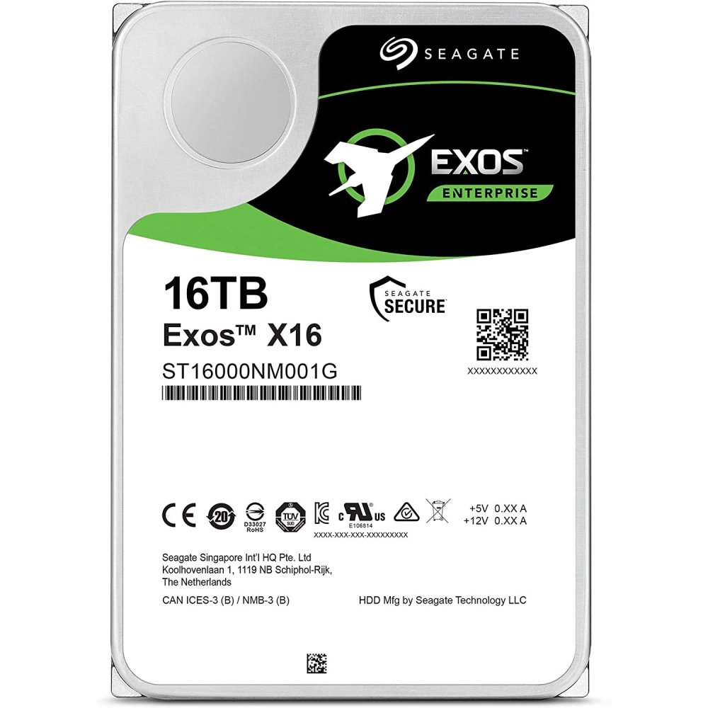 Seagate Exos X16 16Tb 7200Rpm 512E/4Kn Sata3 6Gbit/Sn St16000Nm001G Recertified HDD