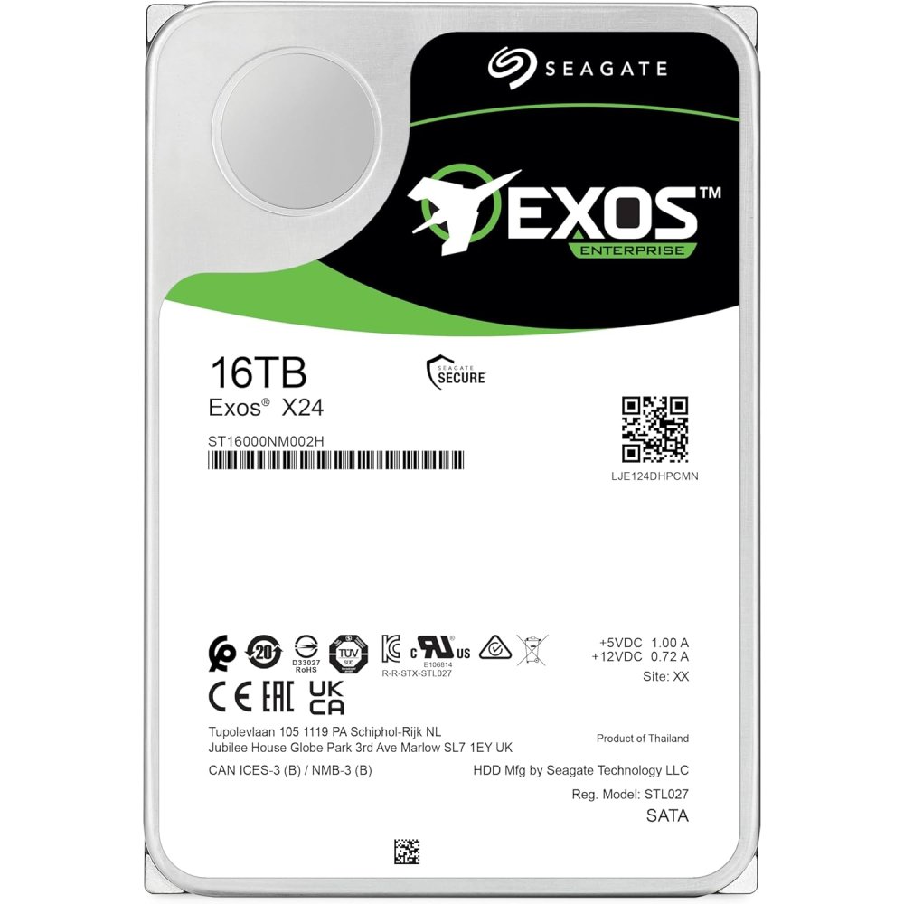 Seagate Exos X16 16Tb 7200Rpm 512E Sata3 6Gbit/Sn St16000Nm002H Nas HDD Resmi̇ Di̇sti̇ Garanti̇li̇