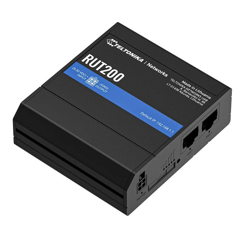 Teltoni̇ka Rut200 Esim 150Mbps 2Port 1X Lan 1X Wan 1 Anten 802.11B/G/N (Wi-Fi 4) 4G Lte Indoor Esim Endüstri̇yel Router