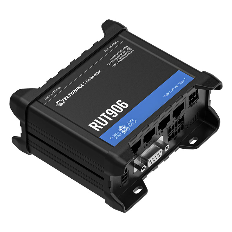 Teltoni̇ka Rut906 150Mbps 4 Port 3Xlan/1Xwan Rs232, Rs485 2 Anten 802.11B/G/N (Wi-Fi 4) 4G Lte Indoor 2 X Sim Yuvasi Endü