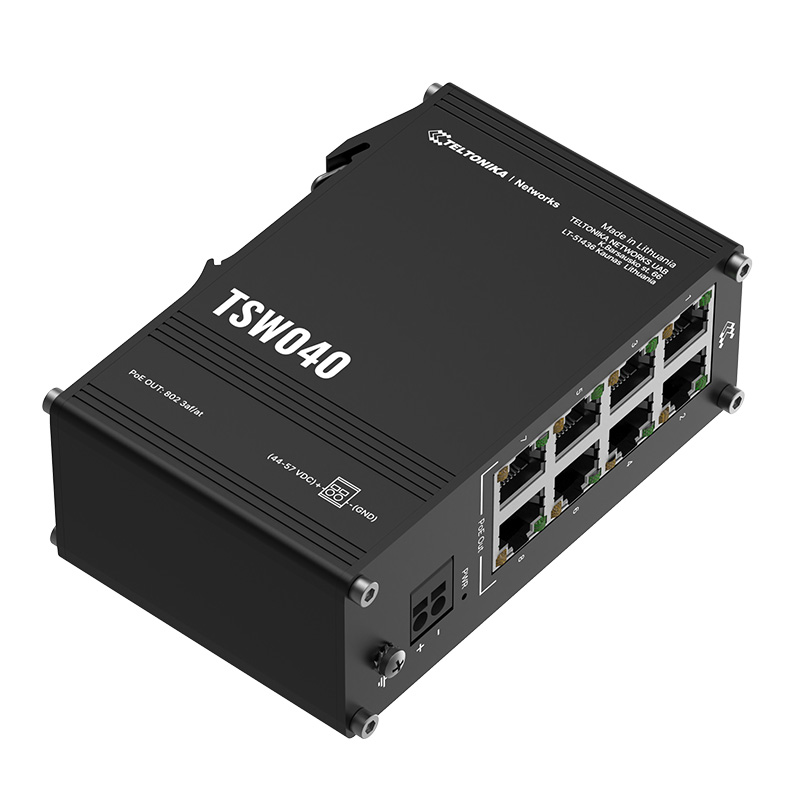 Teltoni̇ka Tsw040 8 Port 10/100 8 Port Poe 240 Watt Yonetilemez Endüstri̇yel Switch