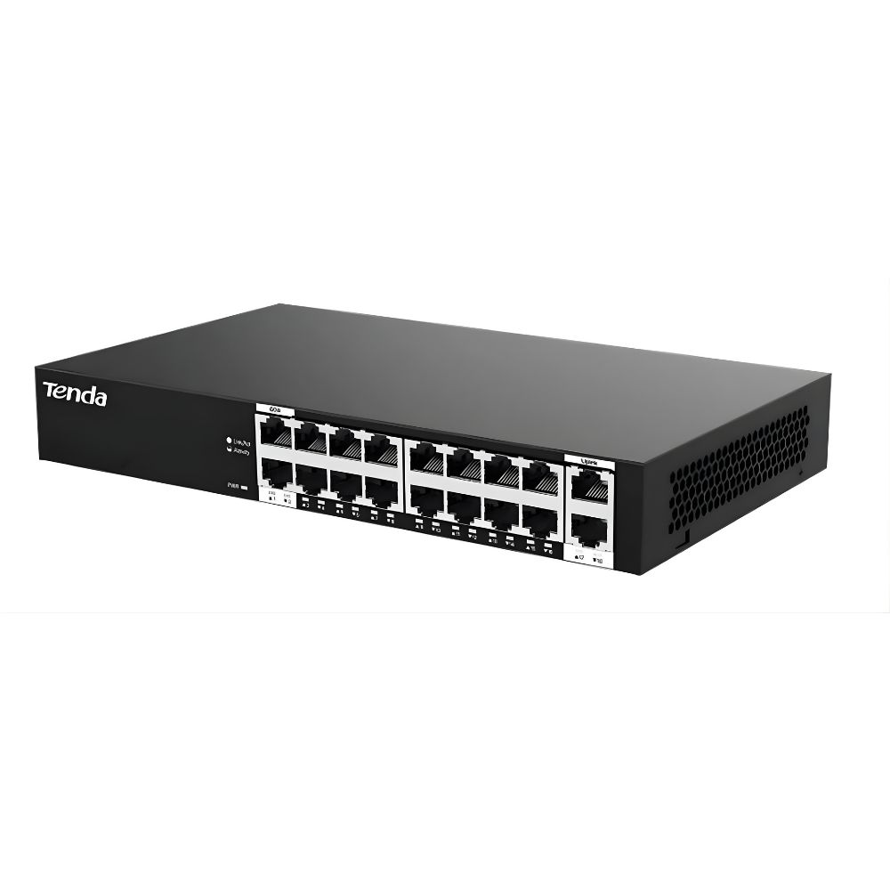 Tenda S218Gpc-Bh 18 Port 10/100 16 Port Poe 2 Port Uplink 167W Yonetilemez Desktop Switch