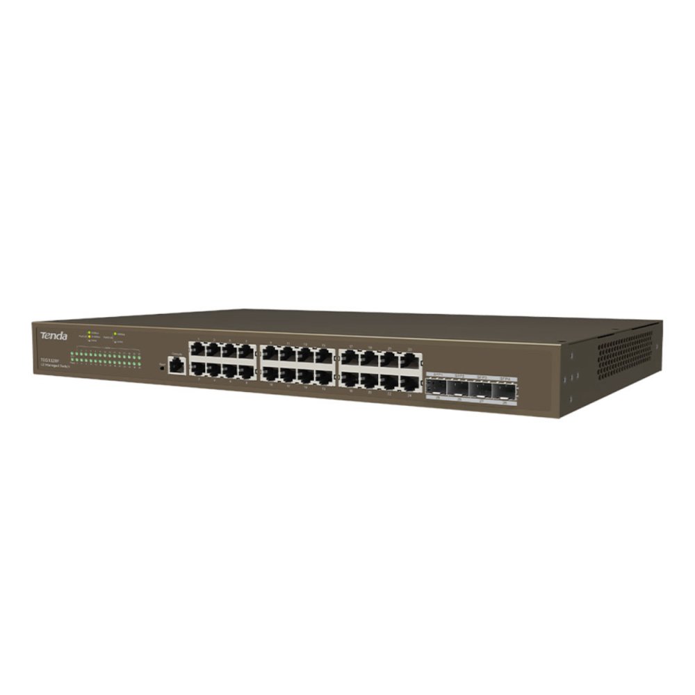 Tenda Teg3328F 28 Port 10/100/1000 4 X Sfp Yonetilebilir Rack Mount Switch
