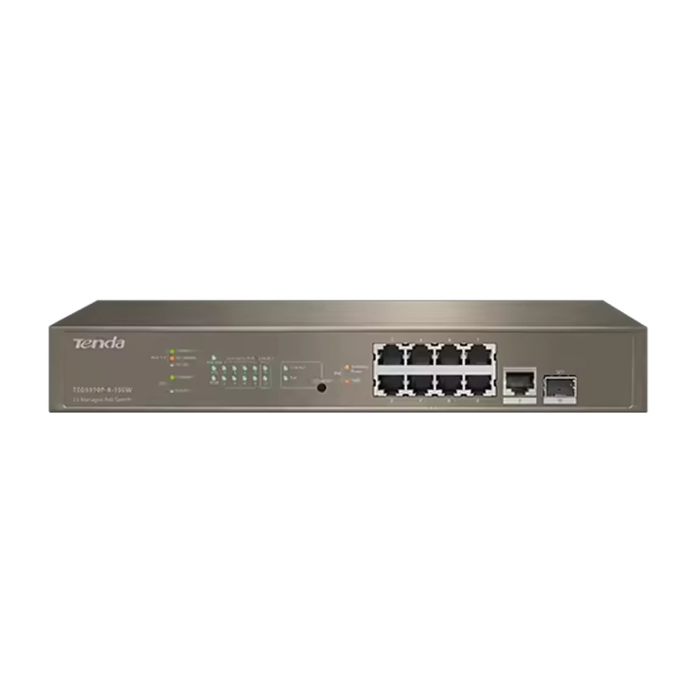 Tenda Teg5310P-8-150W 10 Port 8 Port Poe+ 1X Uplink + 1Xsfp L3 Yöneti̇lebi̇li̇r Rack Mount Switch 150W